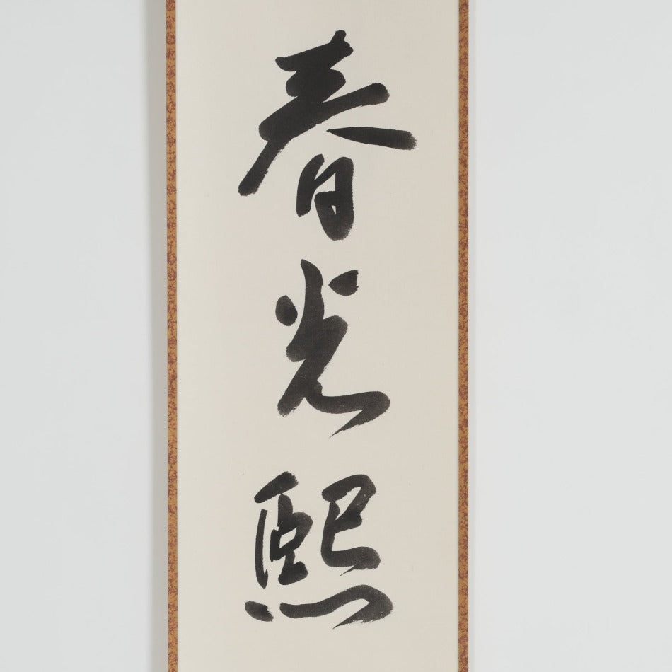京都表具協同組合「SENSE of 京表具」掛け軸 一行書 「春光照々」 中島 實 Nakajima Minoru