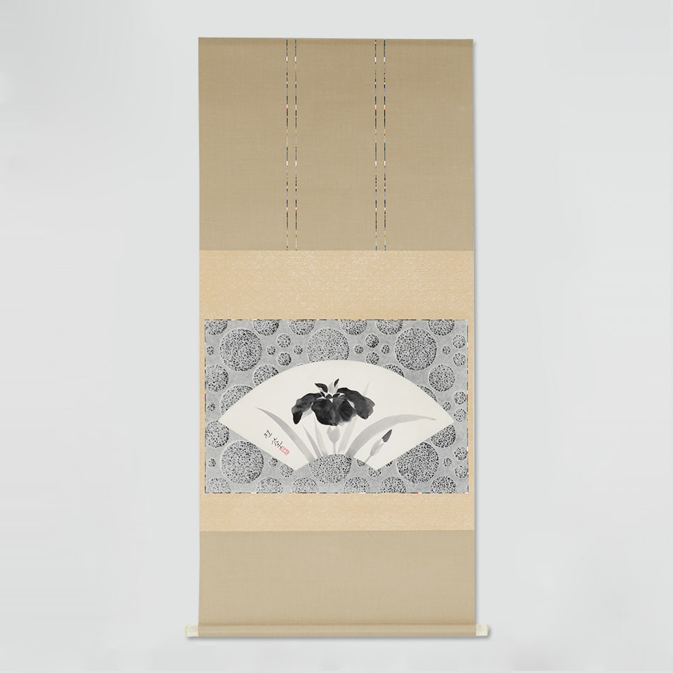 京都表具協同組合「SENSE of 京表具」掛け軸 扇面 菖蒲 衣川 充洋 Kinugawa Mitsuhiro