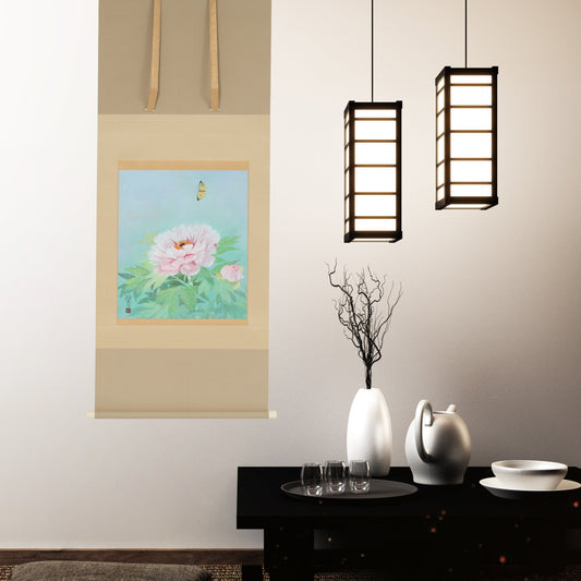 京都表具協同組合「SENSE of 京表具」掛け軸 牡丹 田中 浩 Tanaka Hiroshi