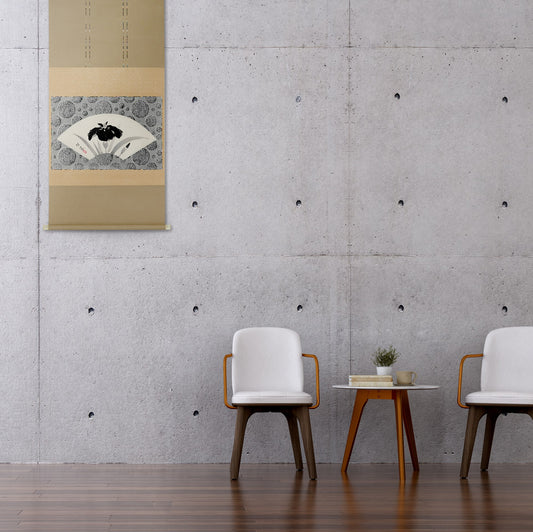 京都表具協同組合「SENSE of 京表具」掛け軸 扇面 菖蒲 衣川 充洋 Kinugawa Mitsuhiro