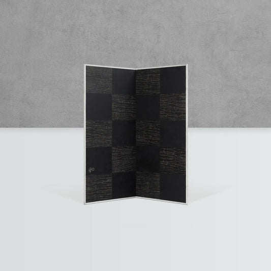 京都表具協同組合「SENSE of 京表具」屏風 エイジング加工 利休形創作屏風 藤田 幸生 Fujita Yukio